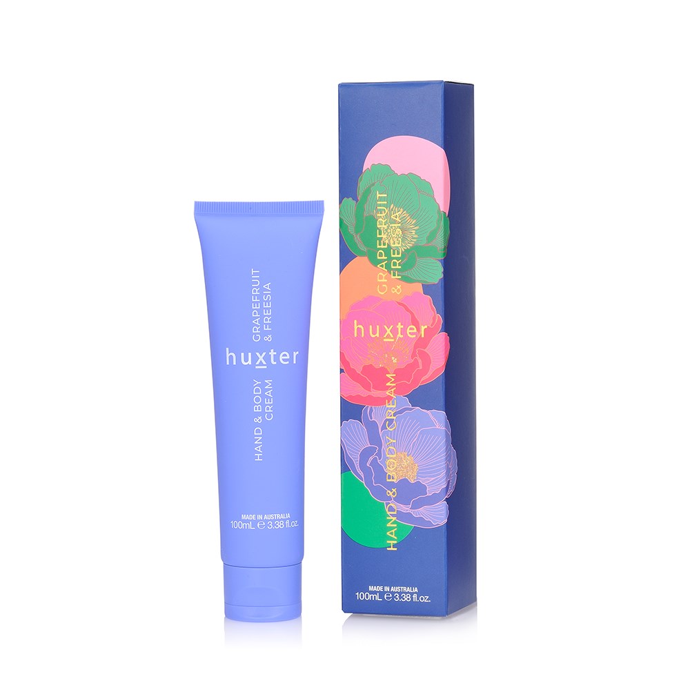 Huxter Hand & Body Cream 100ml Boxed - Cobalt Blue with bright florals