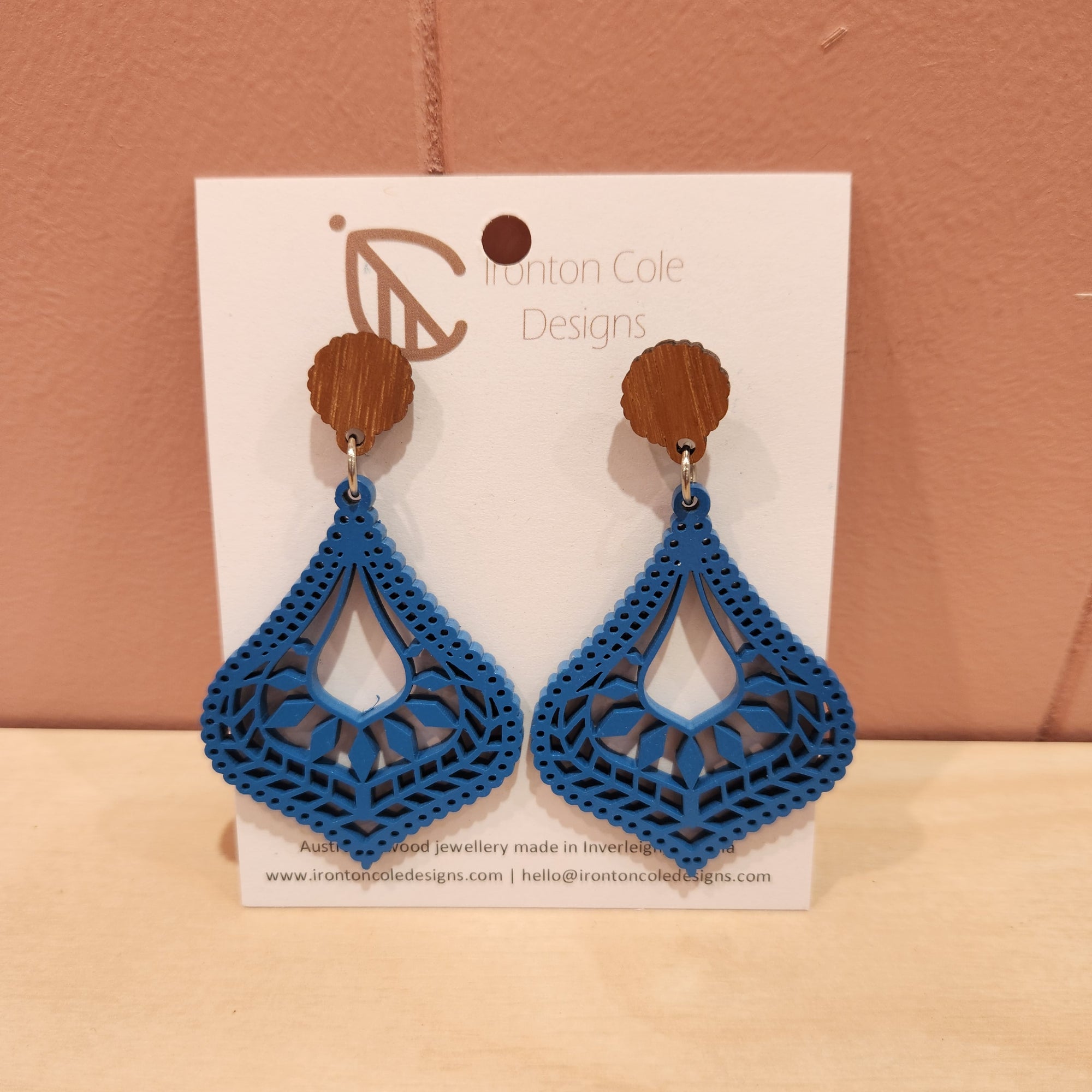 Ironton Cole Drop Earrings - Tear-drop Blue