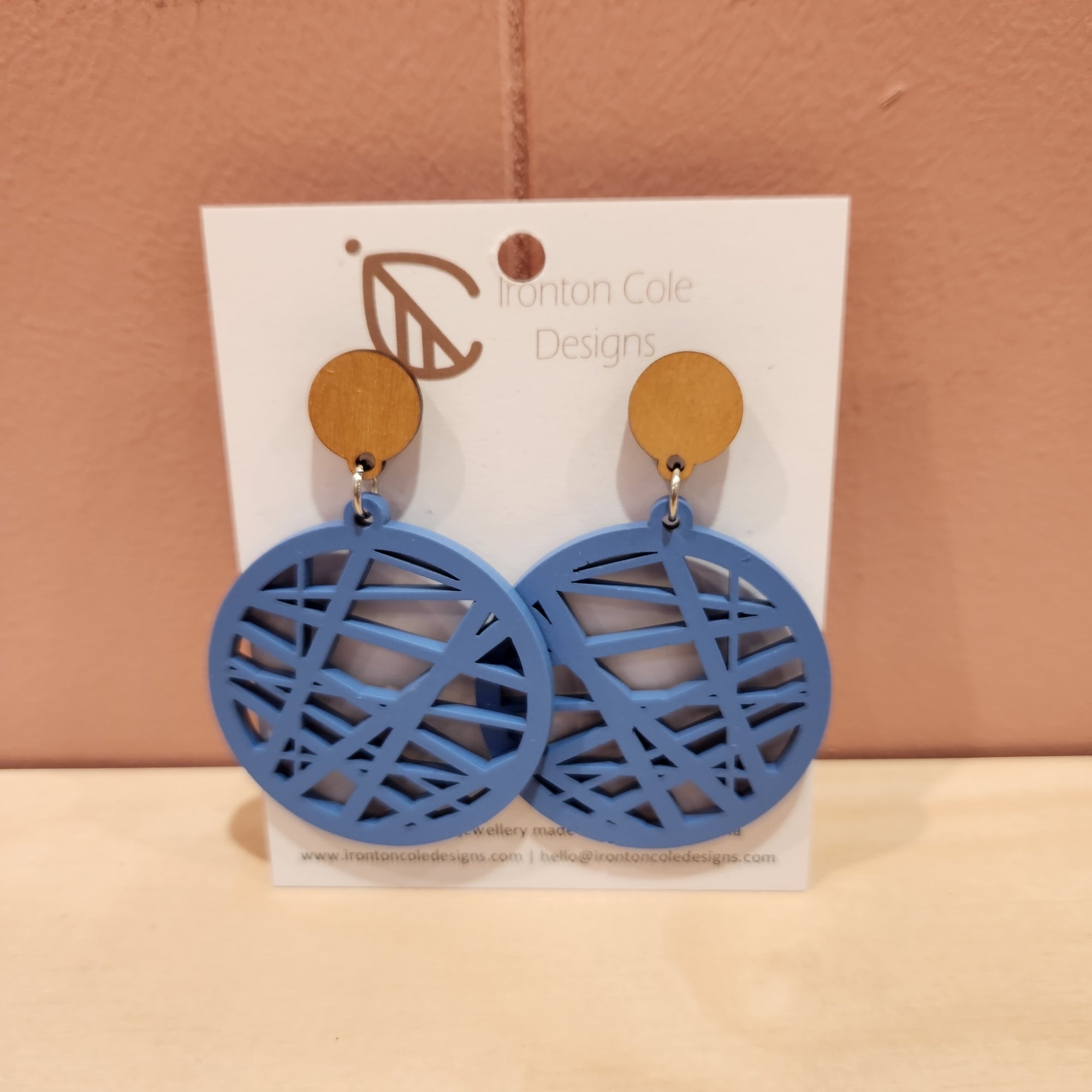 Ironton Cole Drop Earrings - Crosses Blue