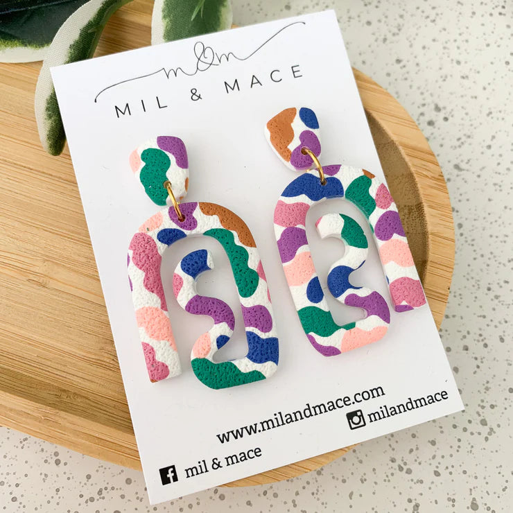 Mil & Mace Stella Squiggle Earrings - Autumn