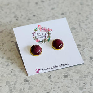 SKOB Cabochon Stud Earrings - Mookaite