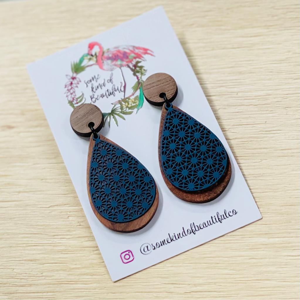 SKOB Millie Drop Earrings - Navy