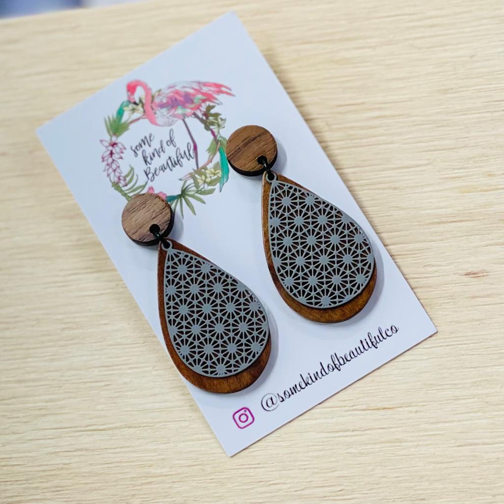 SKOB Millie Drop Earrings - Taupe