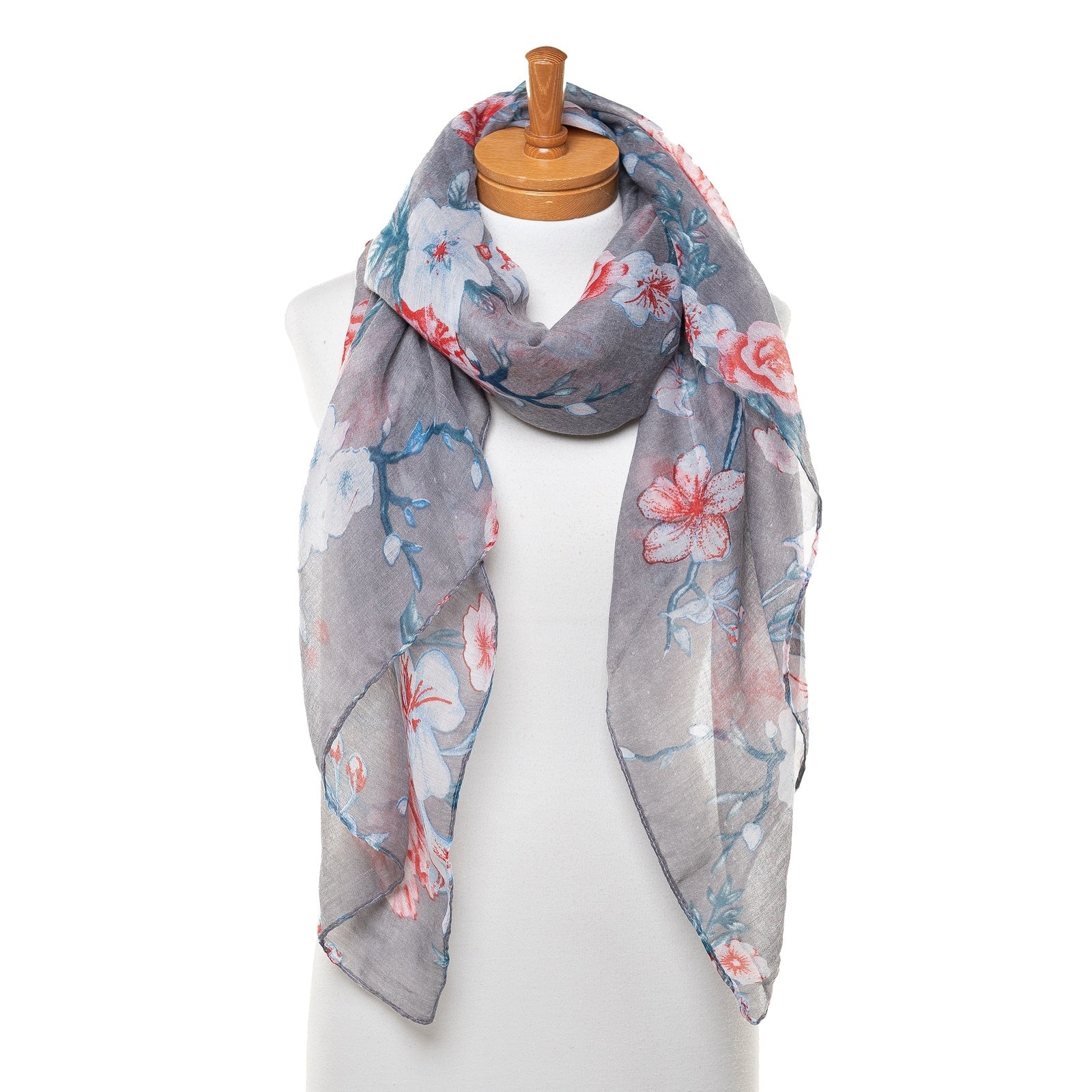 Taylor Hill Grey Floral Scarf