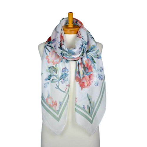 Taylor Hill Double Border Floral Scarf