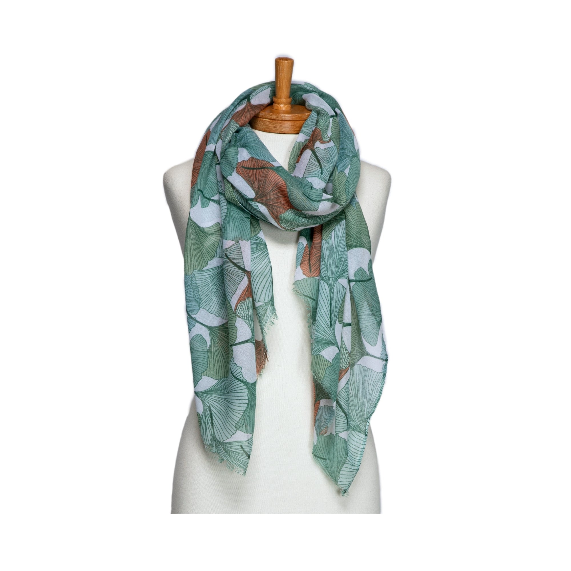 Taylor Hill Gingko Leaf Scarf Green